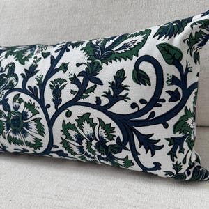 Blue and Green Floral Pillow Cover
