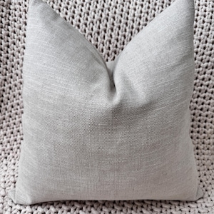 Flax Colored Textured Pillow Cover