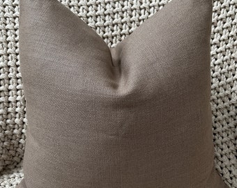 Milk Chocolate Brown Linen Pillow Cover