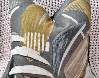 Modern Leaf Pillow Cover in Deep Neutrals