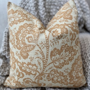 Soft Orange Floral Pillow Cover
