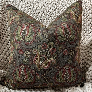 Jewel Toned Damask Pillow Cover