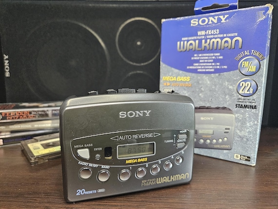 Vintage Sony Walkman WM-FX453, Cassette Player With Radio, in Box