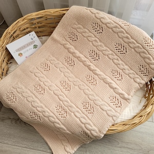 Exclusive Knit Baby Blanket,Hand Knitted Baby Blanket, Baby Gift, Organic Cotton Baby Blanket, New Baby Gift, Baby Shower Gift