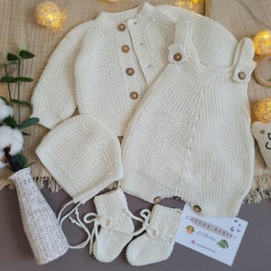 Knit Newborn Baby Outfit,Coming Home Baby Clothes,Coming Home Hospital Gift,Organic Baby Clothes,Baby Girl Clothes,Baby Boy Clothes