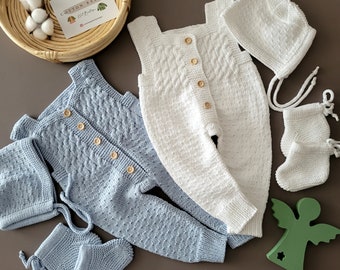 Handmade Bio Baumwolle Strick Neugeborenen Outfit: Baby Mädchen Geschenk