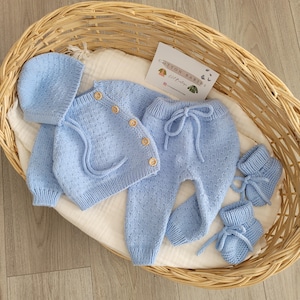 Newborn Boy Coming Home Outfit, Baby Shower, Baby Boy Gift, Baby Boy Coming home outfit Winter, Knit Baby Clothes, Preemie Outfit