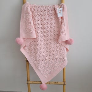Knit Baby Blanket, Hand Knitted Baby Blanket, Exclusive Knit Baby Blanket Gift, Organic Cotton Baby Blanket, New Baby Gift, Baby Shower Gift
