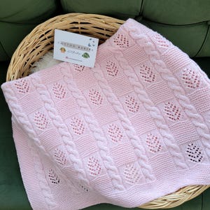 Handmade Baby Blanket Vintage, Exclusive Knit Baby Blanket Gift, Organic Cotton Baby Blanket, New Baby Gift, Baby Shower Gift