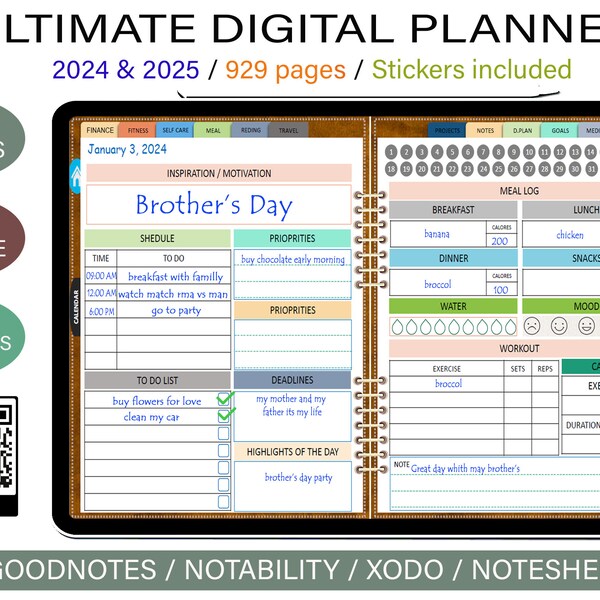 2024 Digital Planner Etsy