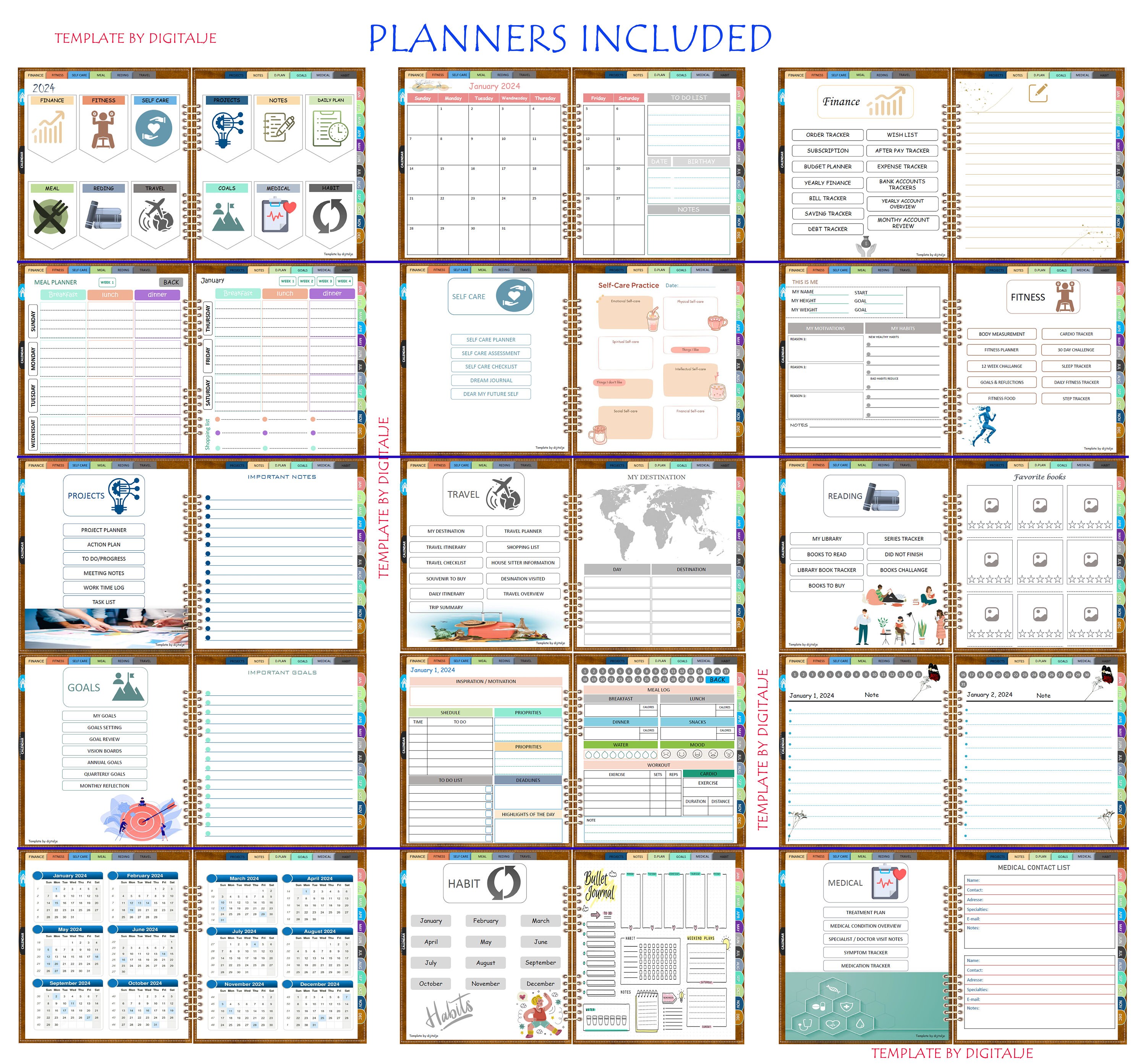 Digital Planner 2024 & 2025 / Goodnotes Planner / Daily and Monthly