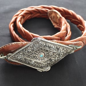 Handcrafted in India “Rasta John” Silver & Leather Belt