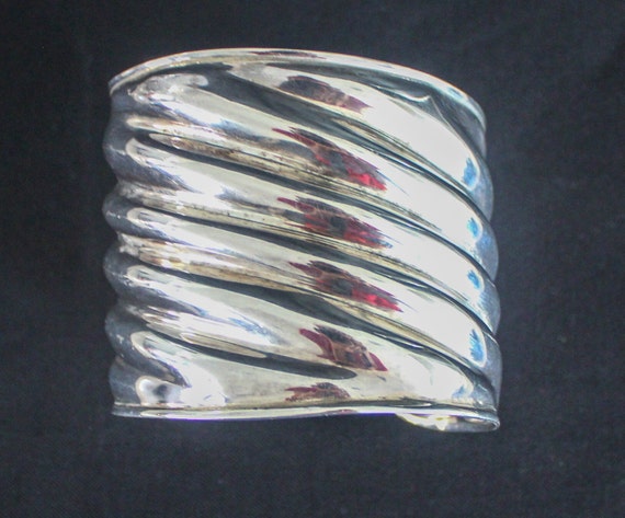 Wide Silver Cuff Plain - image 1