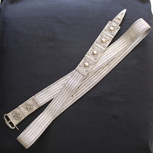 Vintage Woven Indian Silver Belt with Gold