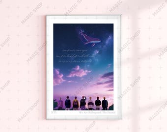BTS We are bulletproof: The Eternal llustrated Print, BTS Lyrics Poster, Quote BTS Songs, Bts Fan Art