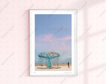BTS Spring Day Marry Go round Jungkook, Carousel Illustrated Print, BTS Lyrics Poster, Quote BTS Songs, Bts Fan Art