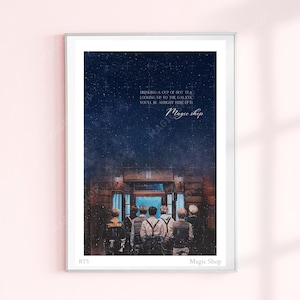 BTS Magic Shop Illustrated Print, BTS Lyrics Poster, Quote BTS Songs, Bts Fan Art