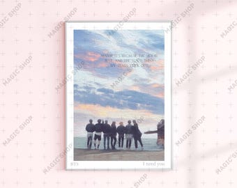 BTS I need you llustrated Print, group photo BTS Lyrics Poster, Quote BTS Songs, Bts Fan Art