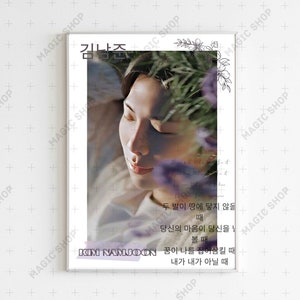 BTS Kim Namjoon A5 llustrated Print, wild flower RM Bts  Poster, Quote BTS Songs, Bts Fan Art