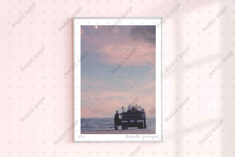 BTS Butterfly prologue Llustrated Print, BTS Lyrics Poster, Quote BTS