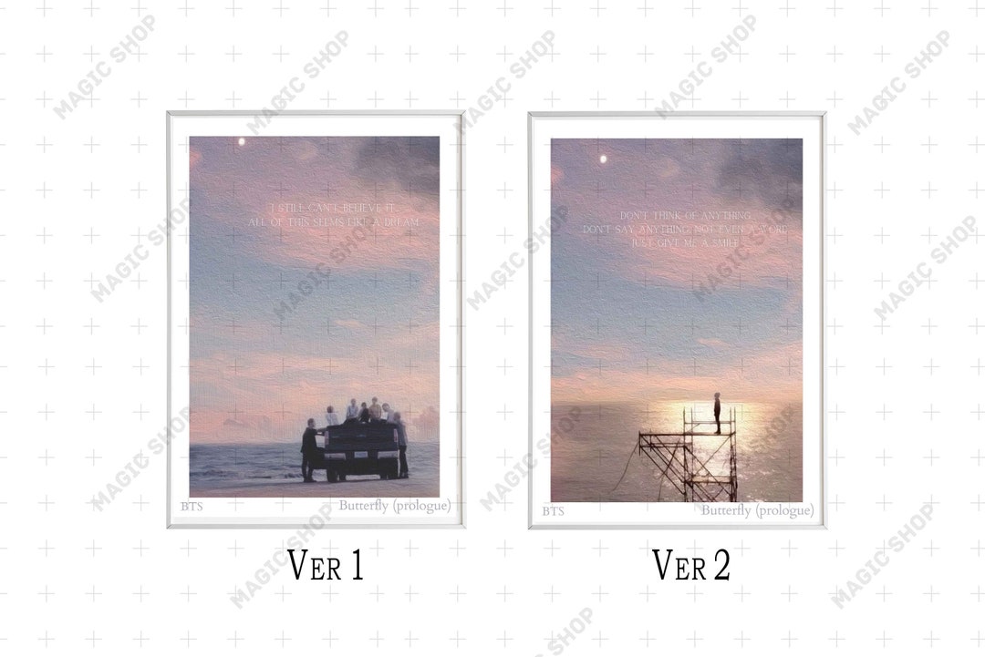 BTS Butterfly prologue Llustrated Print, BTS Lyrics Poster, Quote BTS