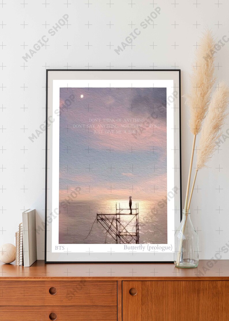 BTS Butterfly prologue Llustrated Print, BTS Lyrics Poster, Quote BTS
