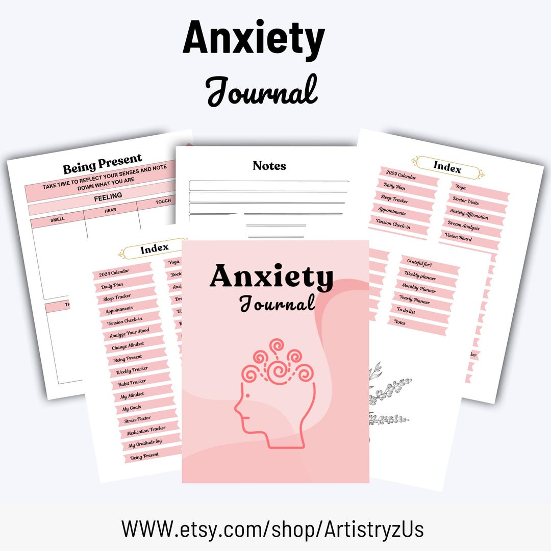 Anxiety Journal | Daily Mental Health Tracker | Self-care &amp; Mindfulness ...
