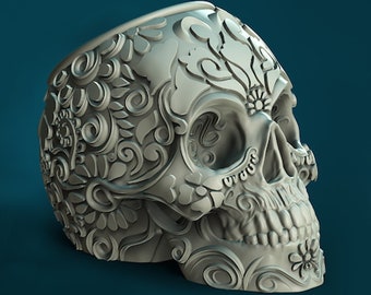 Mexican Calavera Skull Planter - STL Format 3D Printable Ready File