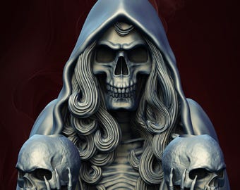 Skräck Halloween Dödskallebärarens Keep ljusstake 3D-skrivare STL-filformat