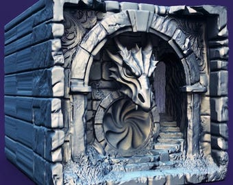 Dragon Skull Sentinel Book Nook: Fantasy STL File (3D Printable)