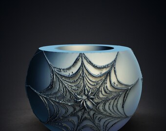 Spooky Horror Halloween Spider Web Candle Holder 3D Printer STL File Format
