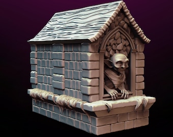 Wizard Goblin Book Nook: Fantasy 3D Printable STL File