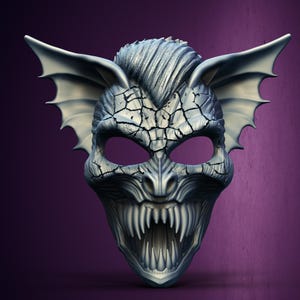 Halloween Horror Nightmare Bat Male Spooky Mask - STL Format 3D Printable Ready File