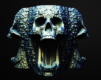 Screaming Trio Skull Jar  3D Printable STL File