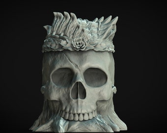 Forest Queen Skull Jar - STL Format 3D Printable Ready File