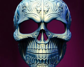 Halloween Horror Sugar Grim  Spooky Mask - STL Format 3D Printable Ready File