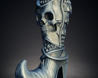 Spooky Horror Halloween Witch Shoe Candle Holder 3D Printer STL File Format