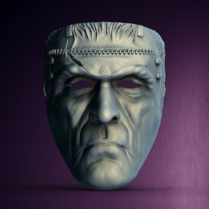 Halloween Horror Frankenstein  Spooky Mask - STL Format 3D Printable Ready File
