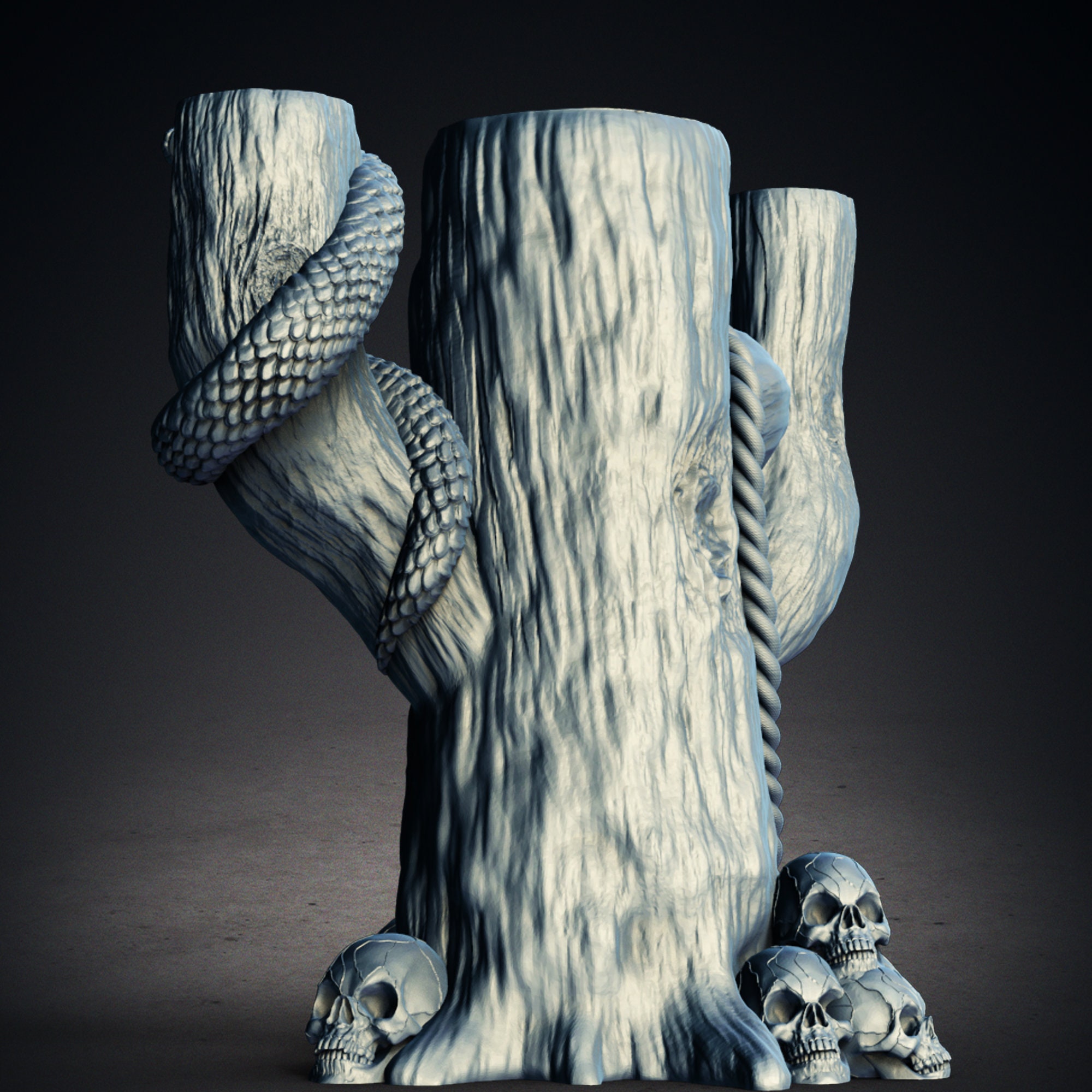 Spooky Horror Halloween Horror Tree Candle Holder 3D Printer STL File ...