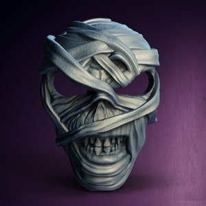 Halloween Horror Mummy Head Spooky Mask - STL Format 3D Printable Ready File