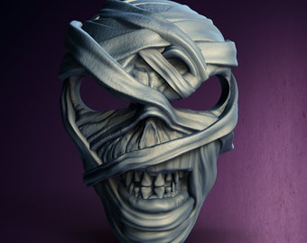 Halloween Horror Mummy Head Spooky Mask - STL Format 3D Printable Ready File