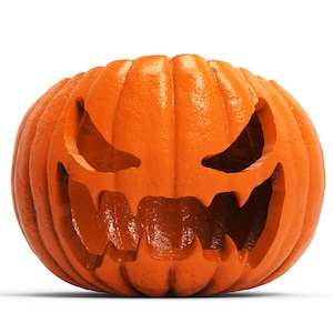 不気味なゴーストパンプキンプランターSTLファイル：ハロウィーンキャンディバケツ、ランプ、ランタン（3Dプリンターファイル）
