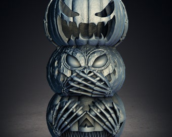 Spöklik Skräck Halloween Onda Pumpor Ljusstake 3D-skrivare STL-filformat