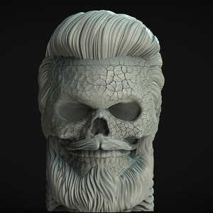 Drought Beard Skull Jar - STL Format 3D Printable Ready File