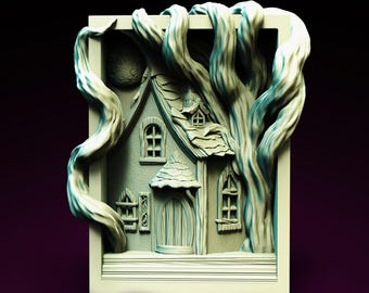 Wizard Haunted House Book Nook: Fantasy STL File (3D Printable)