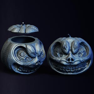 Gruseliges Halloween-Kürbisglas - STL Datei: 3D-Druckermodell (Digitaler Download)