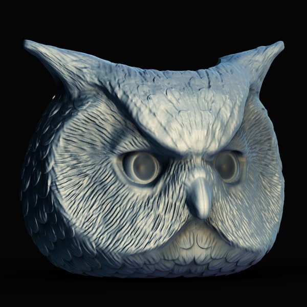 Spooky Horror Halloween Owl Head Trick O Treat Candy Bucket/ Lamp/ Lantern/Planter  3D Printer STL File Format