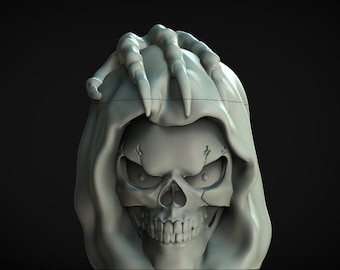 Grim Reaper Skull Jar - STL Format 3D Printable Ready File