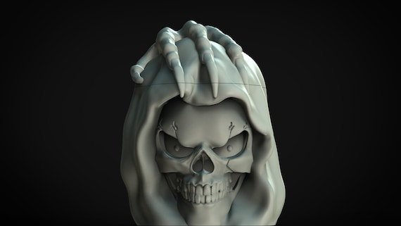 Grim Reaper Skull Jar STL Format 3D Printable Ready File 