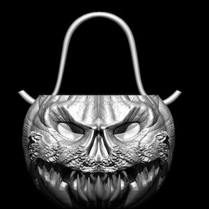 Spooky Horror Halloween Pumpkin Bucket Candy Bucket/ Lamp/ Lantern 3D Printer STL File Format